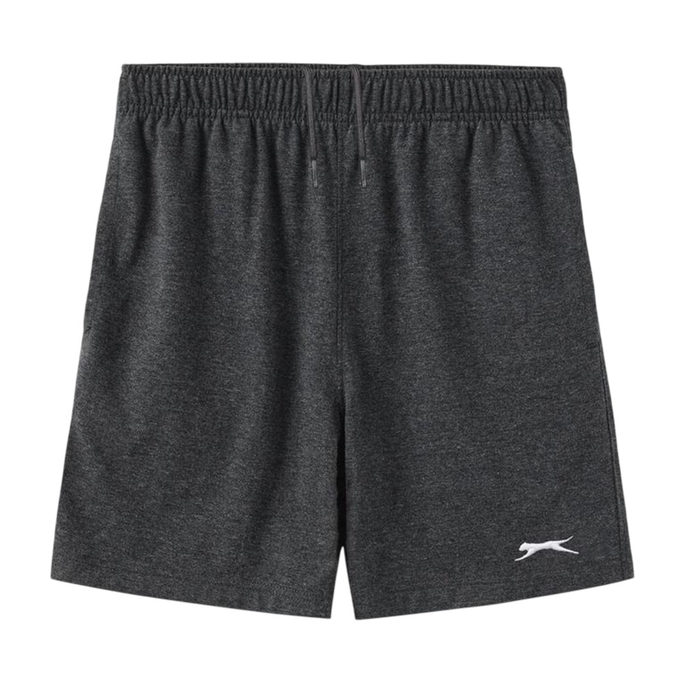Slazenger (7-8 Years, Charcoal Marl) Boys Logo Elasticated Waist Sweat Shorts