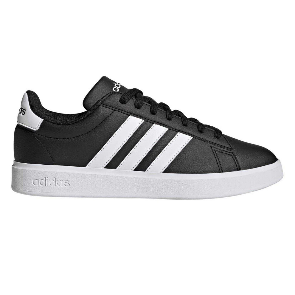 Adidas (8.5 Uk, Black/White) Mens Grand Court Base 2.0 Flat Trainers