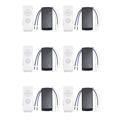 6X Universal Ceiling Fan Lamp Remote Control Kit Adjusted Wind Speed Transmitter Receiver Timing Control  220V