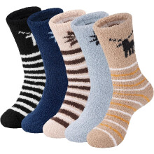 Lot de 5 paires de chaussettes d’hiver chaudes en peluche – Taille unique — chaussettes cocooning