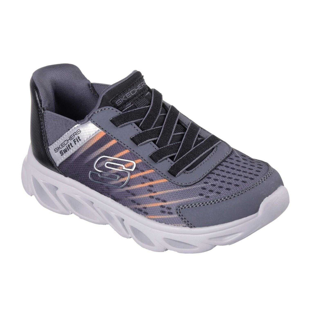 Skechers (10 Uk Child, Black/Charcoal) Childrens/Kids Glide Flex Lace Up Trainers