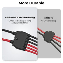2X Solar Parallel Connectors, 2-3 Panels, 10AWG Y Branch Adapter Cable, Waterproof