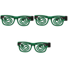 3Stk Luminöse Grüne LED Brillen Party Accessoire Für Tanz Und Club