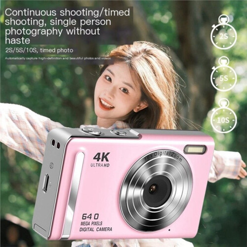 4K Digital Camera LED Flash 64MP HD Pixel Retro Ccd Portable Card Entry-Level Camera Auto Focus C 2
