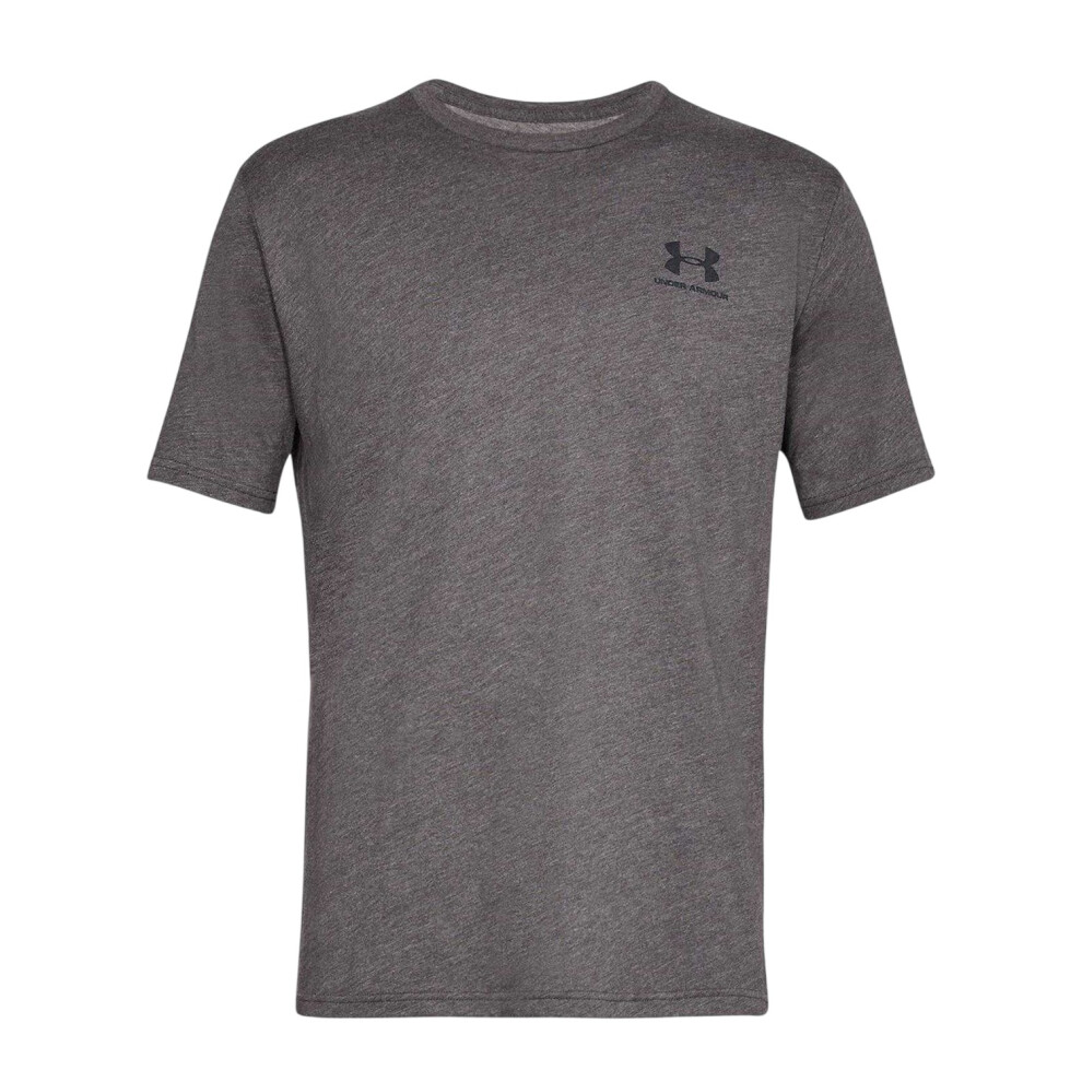 Under Armour (L, Charcoal Medium Heather) Mens Sportstyle Chest Logo T-Shirt