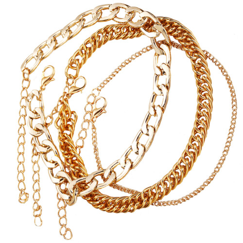 3 Multi Ketting Enkelband Legering Punk Decoratie