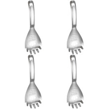 4Stk Nudel Löffel Ergonomisch Silbern