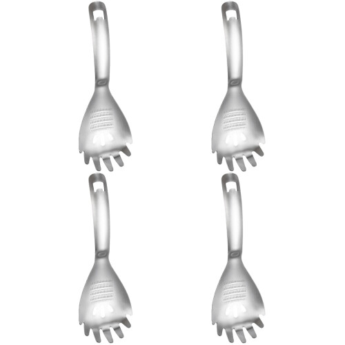 4Stk Nudel Löffel Ergonomisch Silbern
