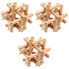 3Pièces Puzzle En Bois Naturel Pour Enfants Apprentissage Et Jeu