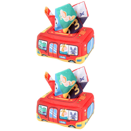 2Pièces Jouet Éducatif Bébé Boîte À Mouchoirs Rouge Jeu Sensoriel