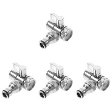 4Pièces Splitter Robinet En Cuivre Argenté Pour Douche Lavabo
