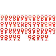 52Pièces Étiquettes Silicone Rouge Alphabet Pour Reconnaissance Verres