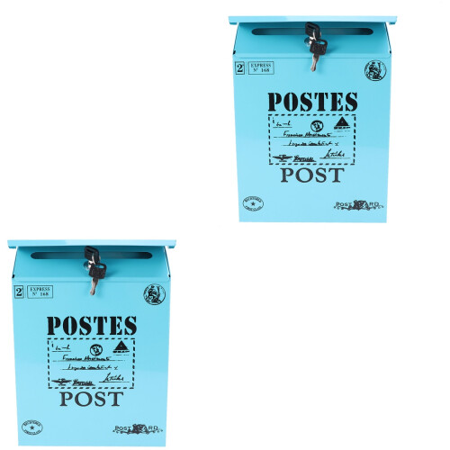2Pièces Boîtes Aux Lettres Style Vintage Pour Décor