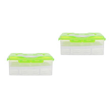 2Pièces Boîte Protection Œufs 24 Compartiments Verte