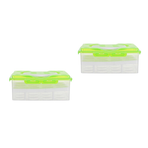 2Pièces Boîte Protection Œufs 24 Compartiments Verte