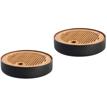2Pièces Plateau Égouttoir Cuisine Bambou Céramique Double Couches