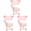 3Ensembles Mini Chariot De Course Rose Pour Enfants Usage Stockage 1