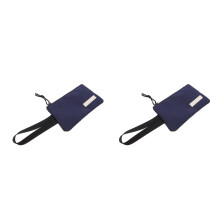 2Pièces Sac Enveloppe Toile Noir Clutch Multifonction Élégant