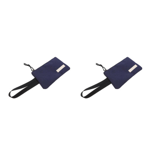 2Pièces Sac Enveloppe Toile Noir Clutch Multifonction Élégant