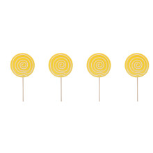 4Pièces Sucettes Jaunes Simulées Décorations Créatives Pour Photos