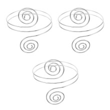 3Pièces Bracelet Métal Argenté Femme Accessoire Durable Et