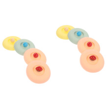 8Pièces Couvercles Silicone Etanches Design Cartoon Couleurs Multiples
