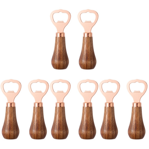 8Pièces Ouvre-Bouteilles Portable En Bois Pour Maison