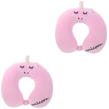 2Pièces Coussin Cervical Rose Pour Voyage