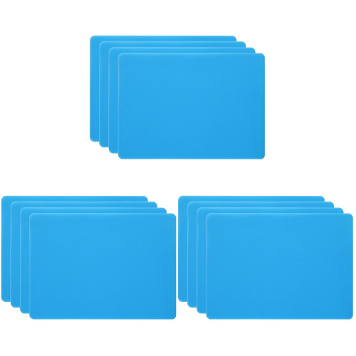 12Pièces Tapis Silicone Bleu Multi-Usage Pour Résine DIY