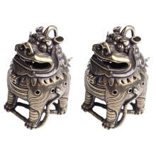 2Pièces Brûle-Encens Maison Vintage Marron Clair Élégant