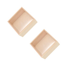 2Pièces Boîte Cadeau En Bois Beige Multifonction Avec Fenêtre Visible
