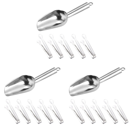 3Ensembles Pince À Glace Multifonction Argent