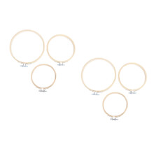 6Pièces Cadres Bambou Khaki Pour Broderie DIY Artisanat