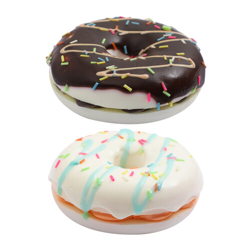 6Pièces Simulation Donuts En PU Noir Décor Réaliste