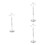 3Pièces Support À Métal Argenté Double Crochets, Hauteur Réglable 1