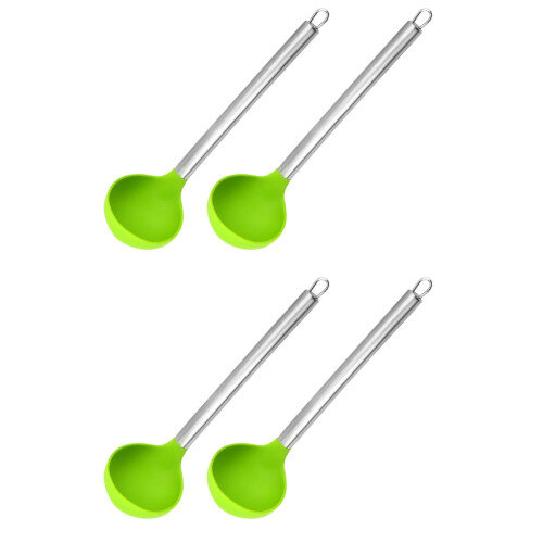 4Pièces Louche Silicone Manche Longue Sécurisée Réutilisable