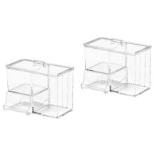 2Pièces Coffret Transparent Pour Cotons Protection Anti-Humidité