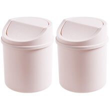 2Pièces Poubelles De Bureau Rose Couvercle En