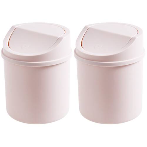 2Pièces Poubelles De Bureau Rose Couvercle En