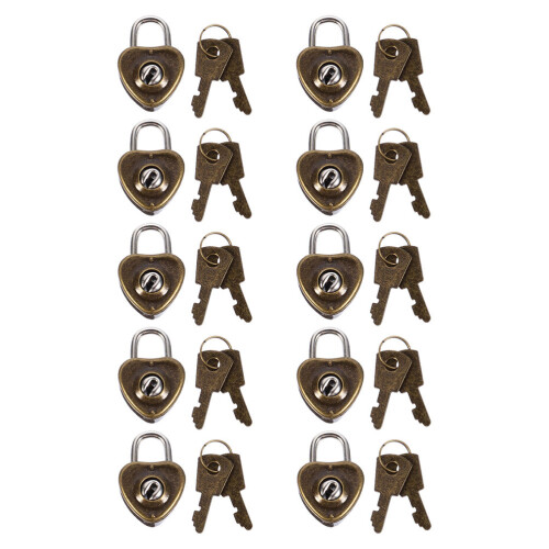 10Pièces Cadenas Petit Cœur Fer Multifonction Pour Café