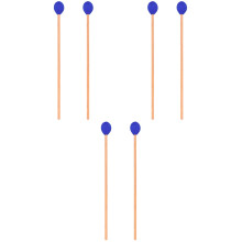 6Pièces Baguettes Instrument Bois Bleu Tête Laine Pour Jeu Musical