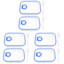 6Pièces Bento Box Portable PP, Boîte Repas Compartimentée Pour Bureau
