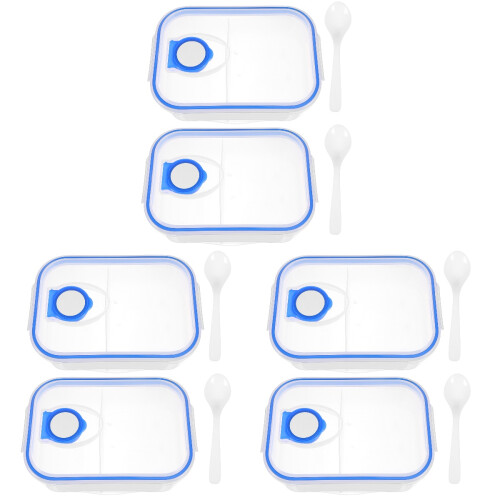 6Pièces Bento Box Portable PP, Boîte Repas Compartimentée Pour Bureau