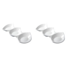 2Pièces Bols À Sauce Céramique 3 Compartiments Pour Condiments