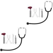 2Ensembles Accessoires Mini Médecin Noir Jouets Educatifs Enfants