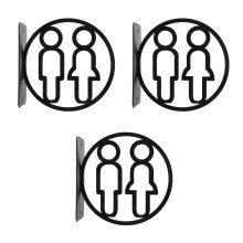 3Pièces Panneaux Wc Noir Pour Restaurant Porte