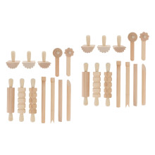 2Ensembles Outils Sculptures En Bois Beige Pour Argile