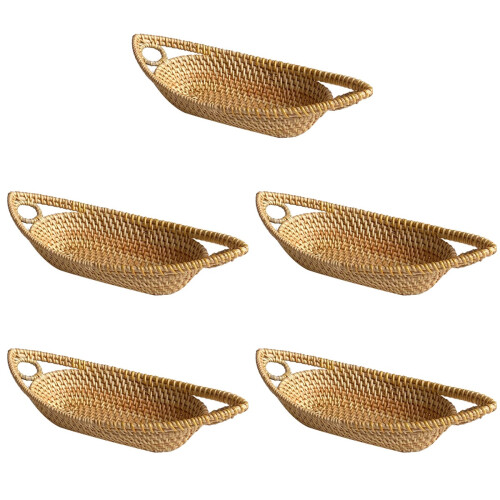 5Pièces Panier En Rotin Résistant Pour Rangement Buffet