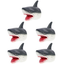 5Pièces Marionnettes Requins Noires Jouet Éducatif Interaction