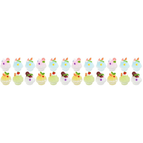 24Pièces Mini Glace Résine Décor Maison De